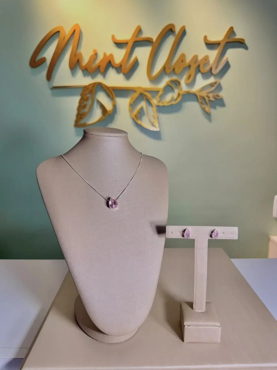 Kit Brinco e Colar Rosa Bebê, foto 1